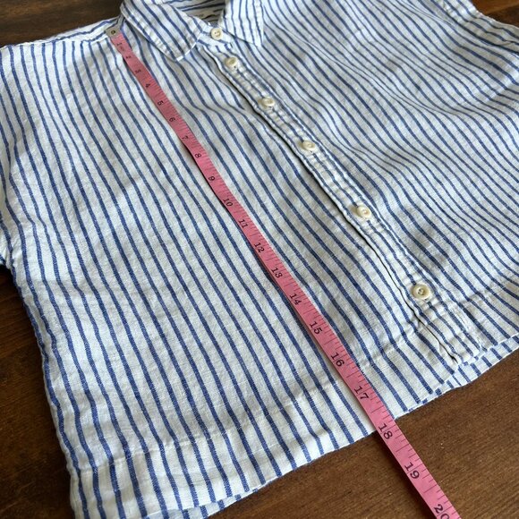 Madewell Striped Dolman Cropped Collared Button Up Shirt - Picture 11 of 13